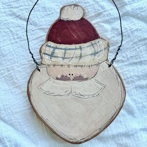 Wood Santa Handmade Hand Painted Country Clause